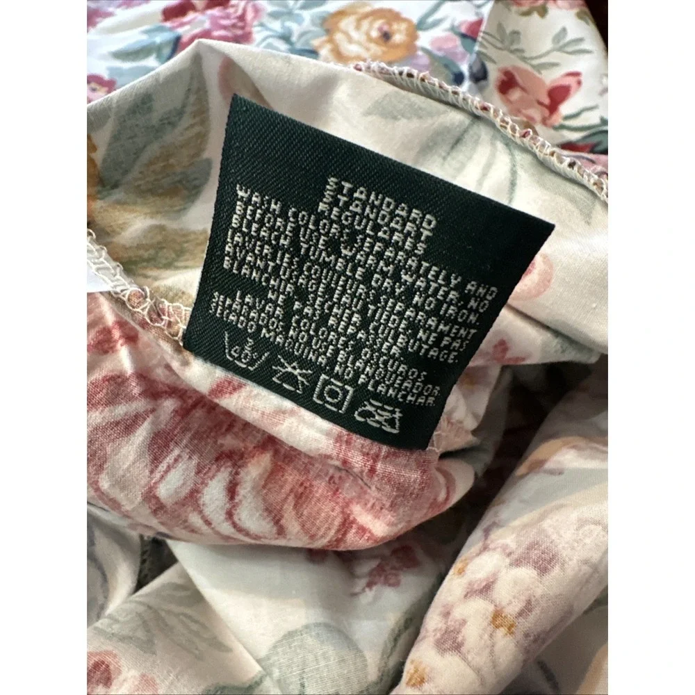 Ralph Lauren Allison Pillow Sham Pillowcase Floral STANDARD Ruffle Pink Floral